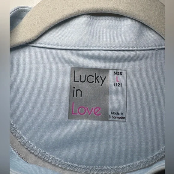 Lucky In Love Women’s Tennis Mesh Polo size Large - Picture 5 of 6